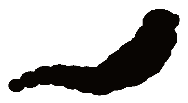 A black silhouette of the Golden Worm rearing up. Its colours stay secret until someone catches it.
